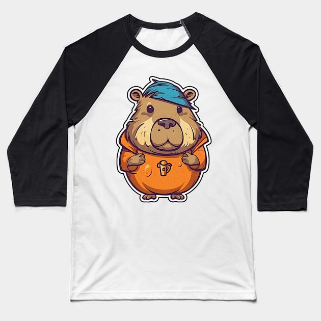 Capybara in hoodie Baseball T-Shirt by KOTYA